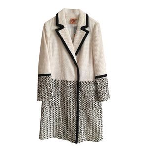 Tory Burch Ivory Josephine Beaded Coat Sz S